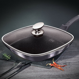 Berlinger Haus 28cm Square Carbon Pro with Lid Grill Frying Pan