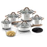 Blauman 13Pc Stainless Steel Cookware Set With Chip Basket