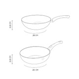 Blaumann 28cm Aluminium Matt Black Wok Frying Pan