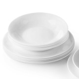 Bormioli Rocco 12 Pcs White Opal Glass Dinner Set