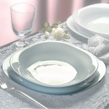 Bormioli Rocco 19pc Opal Glass Tableware Dinner Set