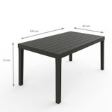 Rectangle Anthracite Plastic Garden Table