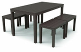 Plastic Dining Garden Table with 4 Benches