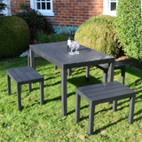 Plastic Dining Garden Table with 4 Benches