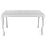 4 Plastic White Chairs & 2 Benches Outdoor Garden Table Set