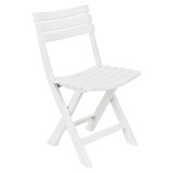 4 Plastic White Chairs & 2 Benches Outdoor Garden Table Set