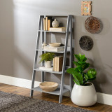 Retro Grey 4 Tier-Ladder Shelving Unit