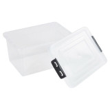 Set Of 4 Plastic White Storage Boxes Clip Lid