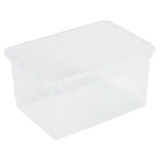 Set Of 4 Plastic White Storage Boxes Clip Lid