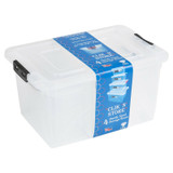 Set Of 4 Plastic White Storage Boxes Clip Lid