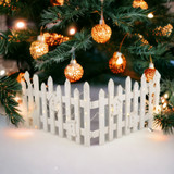 30 LED Wooden Snow Fence - Christmas Tree Skirt Stand Cover