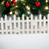 30 LED Wooden Snow Fence - Christmas Tree Skirt Stand Cover