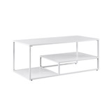 2 Tiered Metal & Wood Coffee Table TV Stand