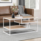 Metal and Wood 3-Tier Coffee Table/TV Bench