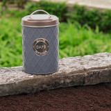French Style Copper and Grey Metal Coffee Tin