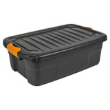 30L Heavy Duty Black Plastic Storage Box