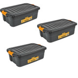30L Heavy Duty Black Plastic Storage Box