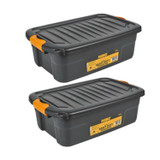 30L Heavy Duty Black Plastic Storage Box