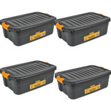 30L Heavy Duty Black Plastic Storage Box