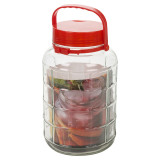 10L Large Glass Preserving Jar With Red Lid & Handle