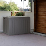 190L Outdoor Polypropene Storage Box Garden with Lid Vertical Stripes