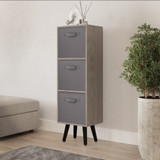 Cedar Grey 3-Tier 3-Drawer Cube Shelving Unit with Scandinavian Legs