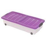45L Set of 3 Plastic Storage Boxes with Wheeled Lid
