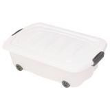 45L Set of 3 Plastic Storage Boxes with Wheeled Lid