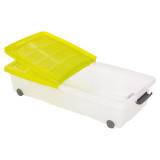 45L Set of 3 Plastic Storage Boxes with Wheeled Lid