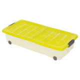 45L Set of 3 Plastic Storage Boxes with Wheeled Lid