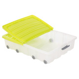 45L Set of 3 Plastic Storage Boxes with Wheeled Lid