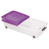 45L Set of 5 Plastic Storage Boxes with Wheeled Lid