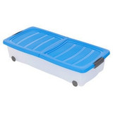 45L Set of 5 Plastic Storage Boxes with Wheeled Lid