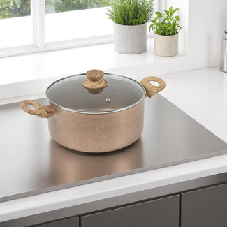 20cm Rose Gold Induction Casserole Pot