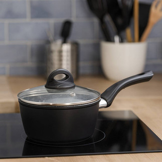 Forgecross 18cm Non-Stick Aluminium Saucepan (Black)