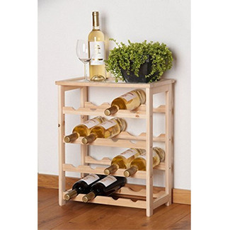 16-Bottle Wooden Storage Wine Rack Holder