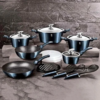 18-Piece Aluminium Cookware Set With Utensils