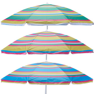 170cm Tilt Beach Umbrella Assorted Colours