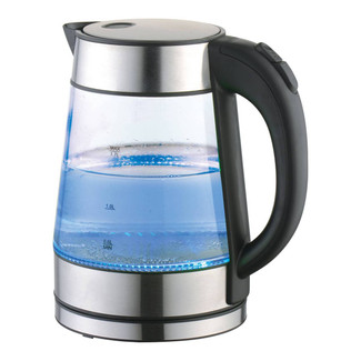 1.7L Electric Glass Kettle Blue LED Stainless Steel Fast Boil