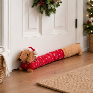 Christmas Sausage Dog Draught Excluder