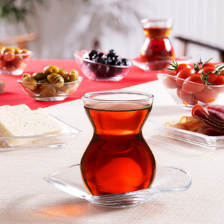 6pc 145ml Traditional Turkish Glass Tea Set