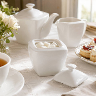 Porcelain Sugar Bowl with Lid