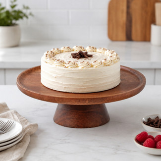 30cm Round Mango Wood Cake Stand