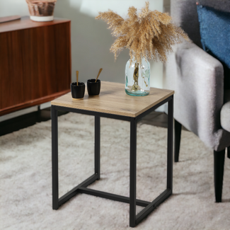 Side Table with Metal Legs