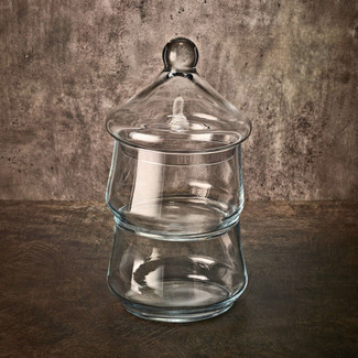 2 Tier Christmas Tree Candy  Bowl Jar with Lid