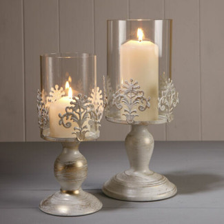 Set of 3 Winter Design Candle in Glass