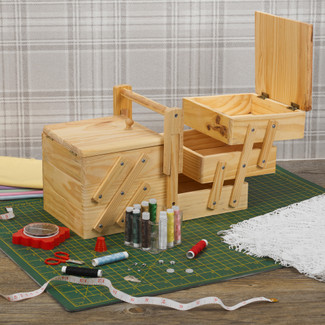 3-Tier Wooden Sewing Box
