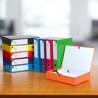 10Pk  A4 Colored Box Files with Clip 10Pk  A4 Colored Box Files with Clip