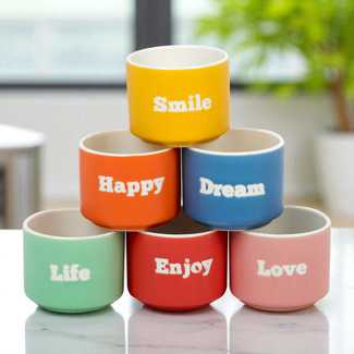 6 Pcs 60ml Mini Porcelain Espresso Coffee Mugs Set