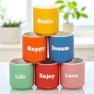6-Pcs 180ml Porcelain Espresso Coffee Mugs Set